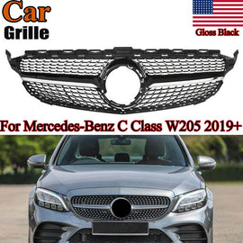 Forged LA For Mercedes Benz W205 C-CLASS 2019-on Front Grille Diamond Style Black Grille