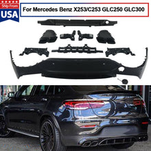 Load image into Gallery viewer, Forged LA FOR MERCEDES GLC CLASS X253 C253 COUPE GLC63 AMG STYLE BLACK REAR DIFFUSER+TIPS