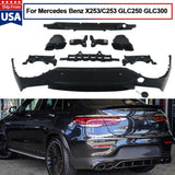For Mercedes Glc Class X253 C253 Coupe Glc63 Amg Style Black Rear Diffuser+Tips