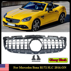 Forged LA For Mercedes SLK R172 Grille Panamericana GT AMG Look Grill Gloss Black 16-19 US