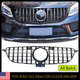 Front Grille Grill For Mercedes Benz W166 GLE Coupe SUV 2015-2019 GT R ALL Black