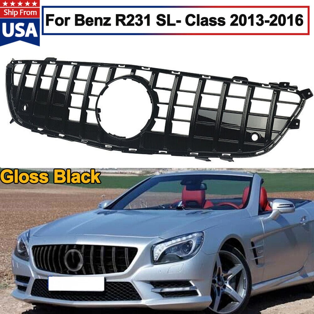 Forged LA Front Racing Grills For Mercedes-Benz R231 SL-Class 2013-2016 GT R Style Glossy