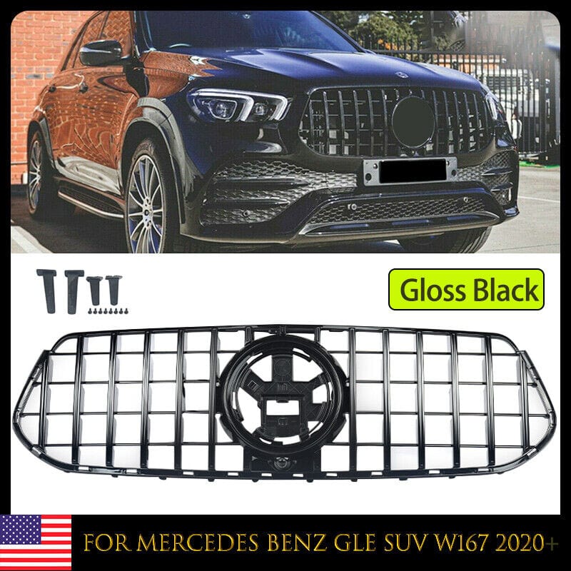 Forged LA Front Racing Grills For Mercedes-Benz W167 GLE-Class 2020 2021 GTR Black Deluxe