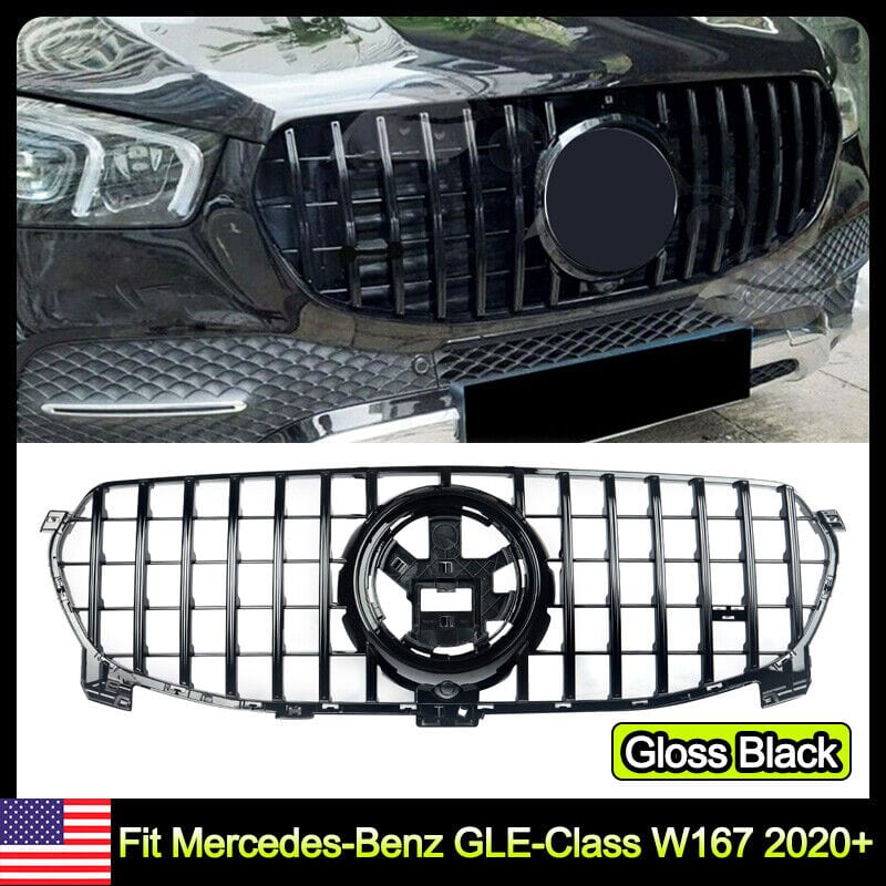 Forged LA Front Racing Upper Grilles For Mercedes-Benz W167 GLE-Class 2020-22 Gloss Black