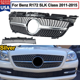 Forged LA Front Upper + Lower Grille Diamond Style For Mercedes Benz R172 SLK-CLASS 12-16