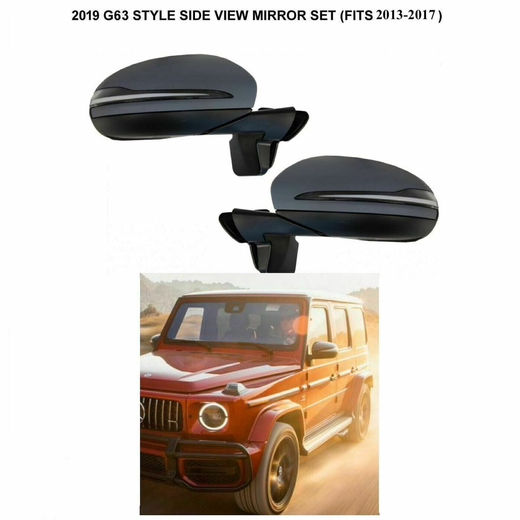 Forged LA G Class Parts Aftermarket LED G63 "2019 Style" Full Mirror Set For 13-17 G500 G550 G55 G-Wagon