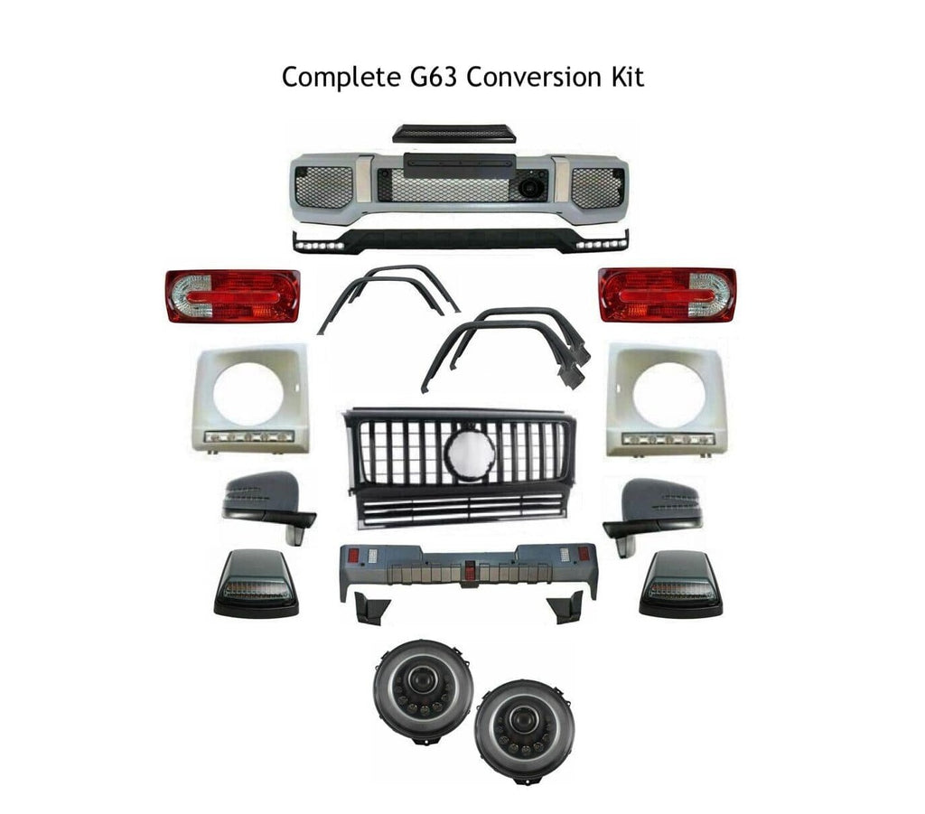 Aftermarket Products G63 BODY KIT AMG Bumpers Flares LED LIP G550 G500 GRILLE Mirrors Signals Lights