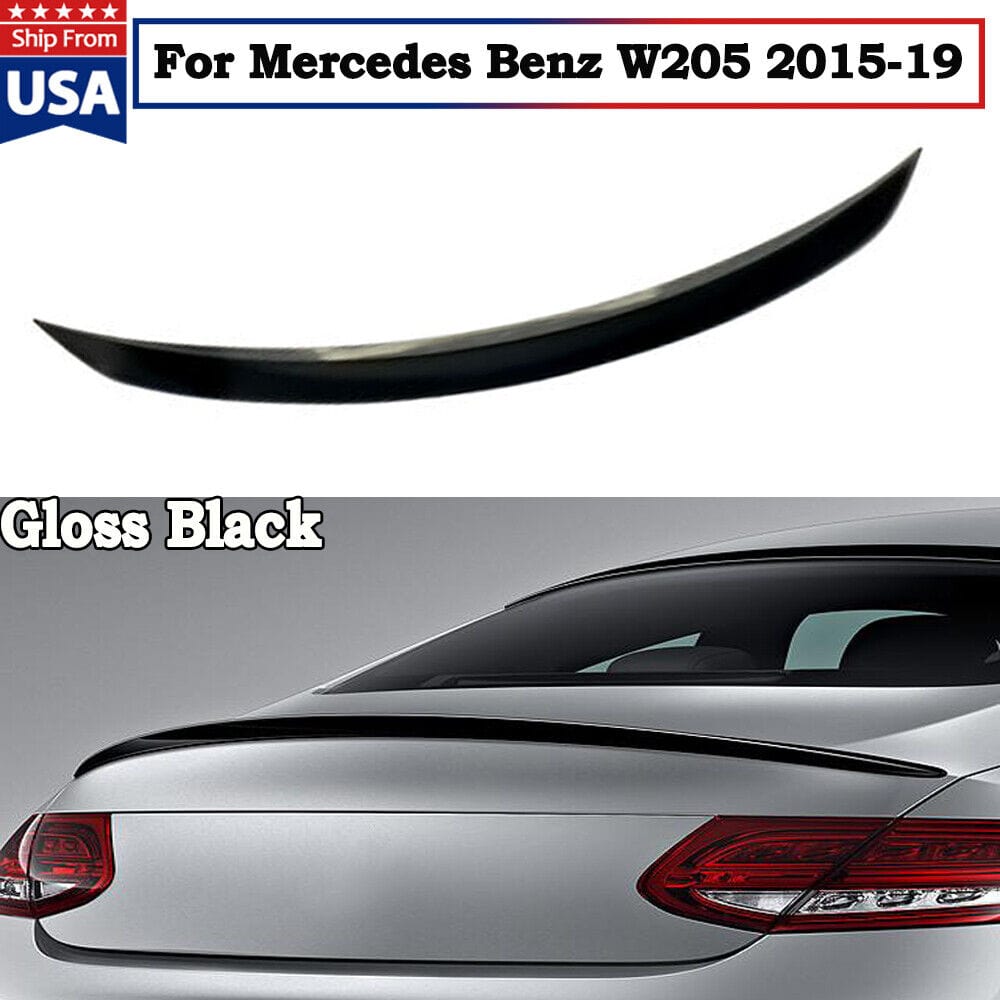 Forged LA Gloss Black AMG Style Spoiler Wing For Mercedes Benz C205 2D Trunk Lip 2015-2022