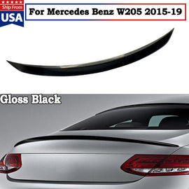 Forged LA Gloss Black AMG Style Spoiler Wing For Mercedes Benz C205 2D Trunk Lip 2015-2022