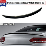 Gloss Black AMG Style Spoiler Wing For Mercedes Benz C205 2D Trunk Lip 2015-2022