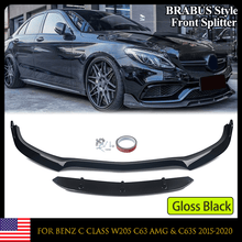Load image into Gallery viewer, Forged LA GLOSS BLACK FOR MERCEDES W205 C63 &amp; C63S AMG FRONT BUMPER LIP SPLITTER 15-20