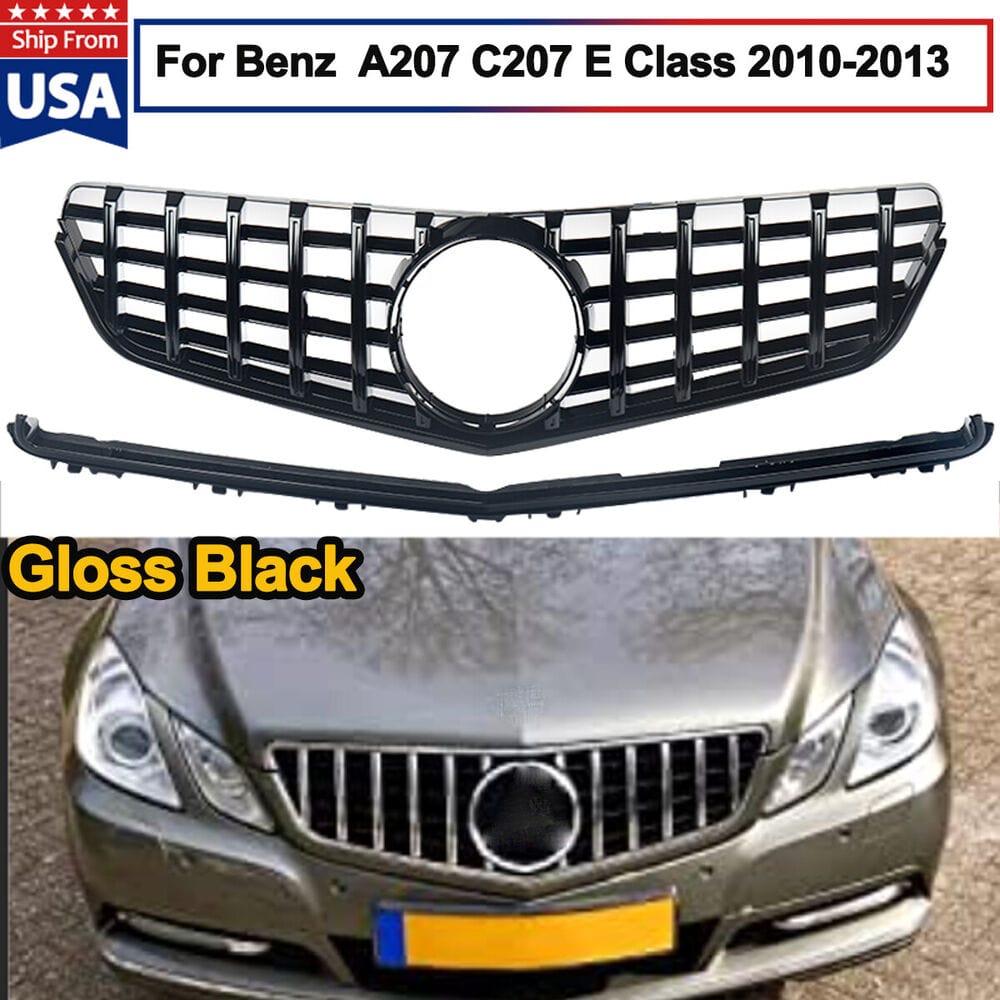 Davesautoacc.com Gloss Black GT R Grille For Benz E Class 2010-13 C207 Coupe A207 E250 E350 E500