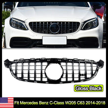 Load image into Gallery viewer, Forged LA Gloss Black GT Style Front Grille For Mercedes Benz C-Class W205 C63 2014-2018