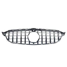 Forged LA Glossy Black GT-R Grille For Mercedes Benz W205 C Class 2015-2018 W/ Camera Hole