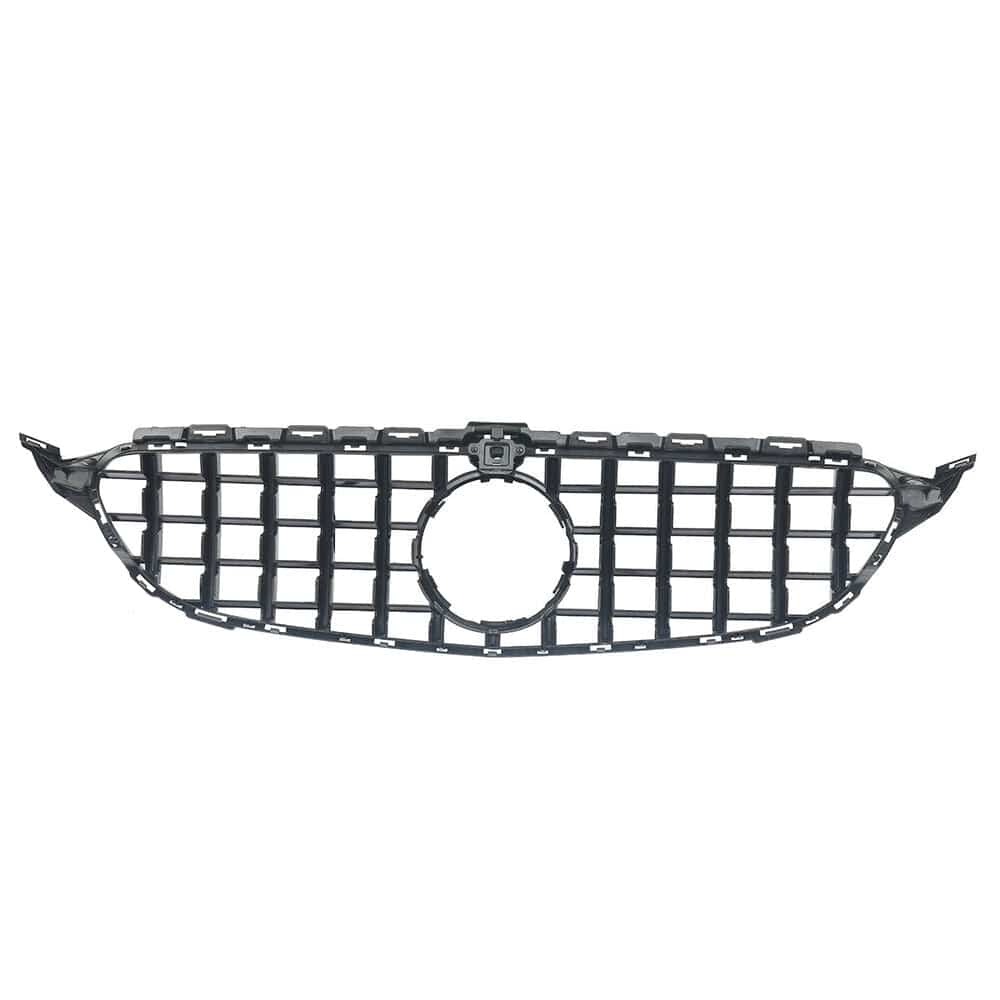 Forged LA Glossy Black GT-R Grille For Mercedes Benz W205 C Class 2015-2018 W/ Camera Hole