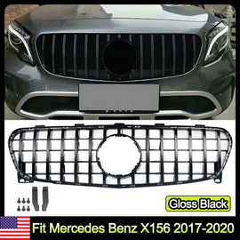 Forged LA GT R Front Hood Grille Fit GLA X156 GLA200 GLA250 GLA45 AMG 2018-On Gloss Black