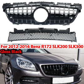 Forged LA GT R Front Upper & Lower Grille For 2012-2016 Mercedes Benz R172 SLK200 SLK300