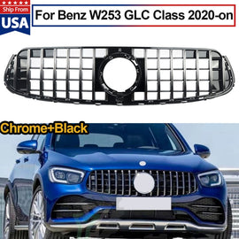 Forged LA GT R Grill For Mercedes New GLC Class W/X253 GLC300 GLC43 2020 2021 Chrome+Black