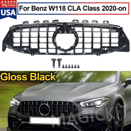 Forged LA GT Style Front Bumper Grille Gloss Black Grille For Mercedes CLA X118 W118 2020