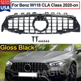 GT Style Front Bumper Grille Gloss Black Grille For Mercedes CLA X118 W118 2020