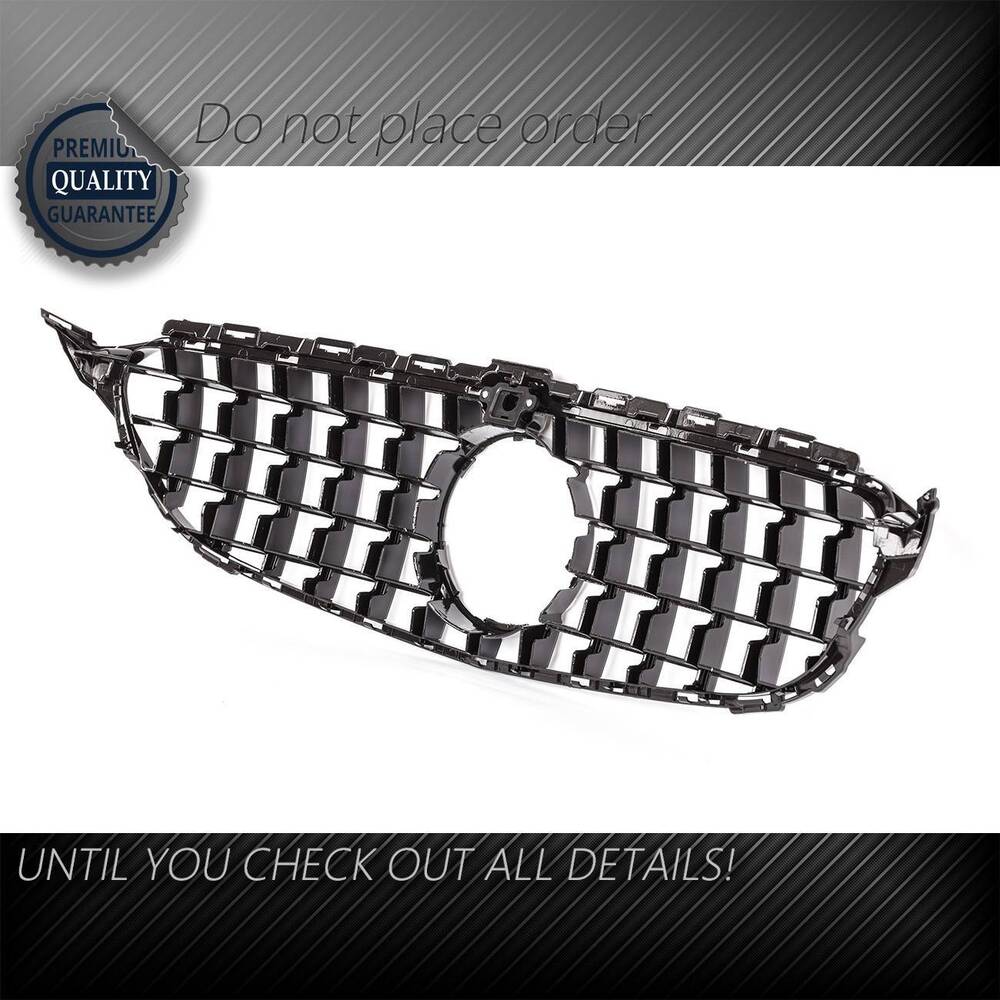 Forged LA GTR Style Grille FOR Mercedes Benz W205 C-CLASS 2015-2018 Chrome Black W/ Camera