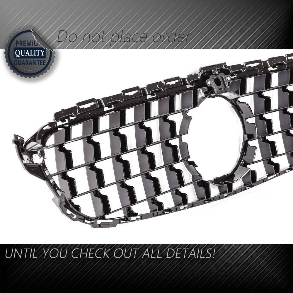 Forged LA GTR Style Grille FOR Mercedes Benz W205 C-CLASS 2015-2018 Chrome Black W/ Camera