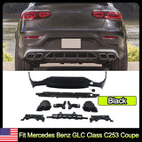 Rear Diffuser Lip W/ Exhaust Tips AMG Style For Mercedes Benz GLC Class C253