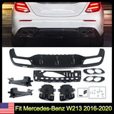 Rear Diffuser W/ Exhaust Tip For Mercedes-Benz W213 AMG E53 Style Bumper 2016-20