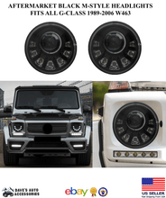 Load image into Gallery viewer, Forged LA REPLACEMENT W463 Black Mansory Headlight Fits 89 06 Mercedes GCLASS G65 G55 G500