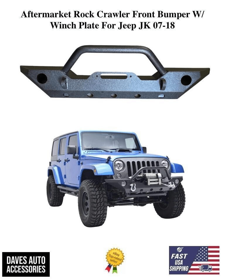 Forged LA Rock Crawler Front Bumper with Winch Plate Fit's 07-18 Jeep Wrangler JK