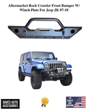 Rock Crawler Front Bumper with Winch Plate Fit's 07-18 Jeep Wrangler JK