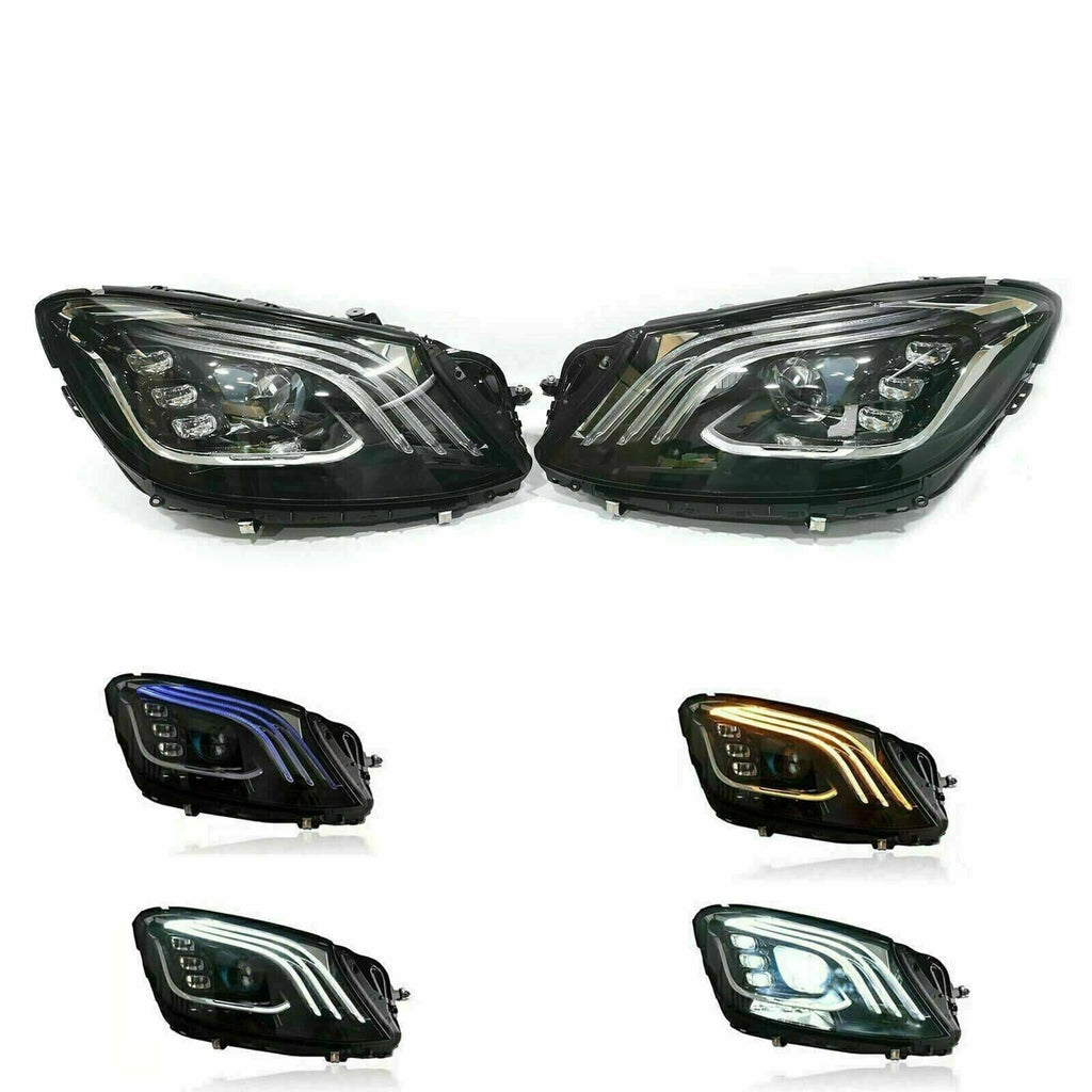 W222-HEADLIGHT S Class Aftermarket 2018+ 2pc Headlights For 13-17 Mercedes S-Class Facelift S65,S63 AMG