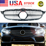 Silver Diamond Grille W/Camera For Benz C Class W205 C205 C300 C43 AMG 2014-2018