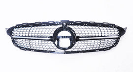 Forged LA Silver Diamond Grille W/ Camera Hole 19+ For Mercedes Benz W205 C Class C300 C43