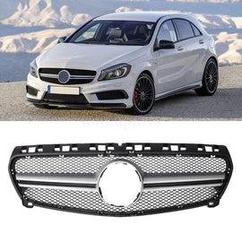 Forged LA Silver Front Grille Grill AMG style For Benz W176 A Class 2013-2015 W/O emblem