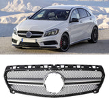 Silver Front Grille Grill AMG style For Benz W176 A Class 2013-2015 W/O emblem