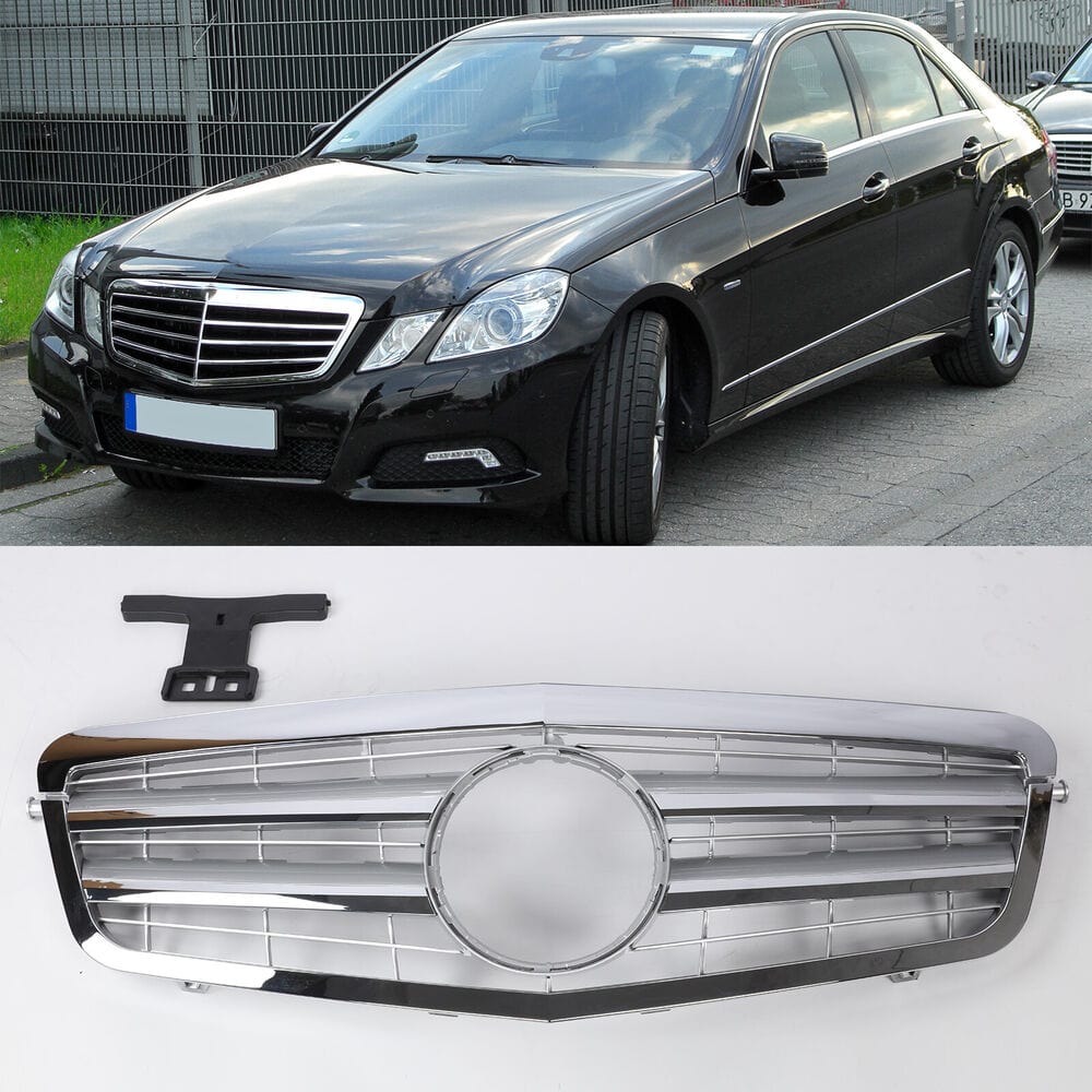 Forged LA Silver Front Grille Grill for Mercedes Benz E-Class W212 2010 2011 2012 2013