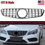 Silver GT Main Upper Grille For 2009-2013 Mercedes Benz E Class W207 C207 COUPE