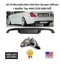 Load image into Gallery viewer, BMW VehiclePartsAndAccessories 10-13 Mercedes Benz S63 Rear Bumper Diffuser + Muffler Tips AMG S550 S600 S65