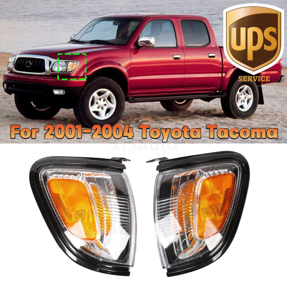 Forged LA VehiclePartsAndAccessories 2001 2002 2003 2004 FOR TOYOTA TACOMA CORNER LAMP LIGHT (BLACK) LEFT+RIGHT PAIR