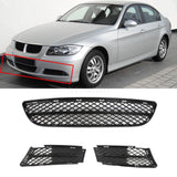 3Pcs Set Front Lower Bumper Grilles Cover For BMW 3 Series 05-07 E90 E91