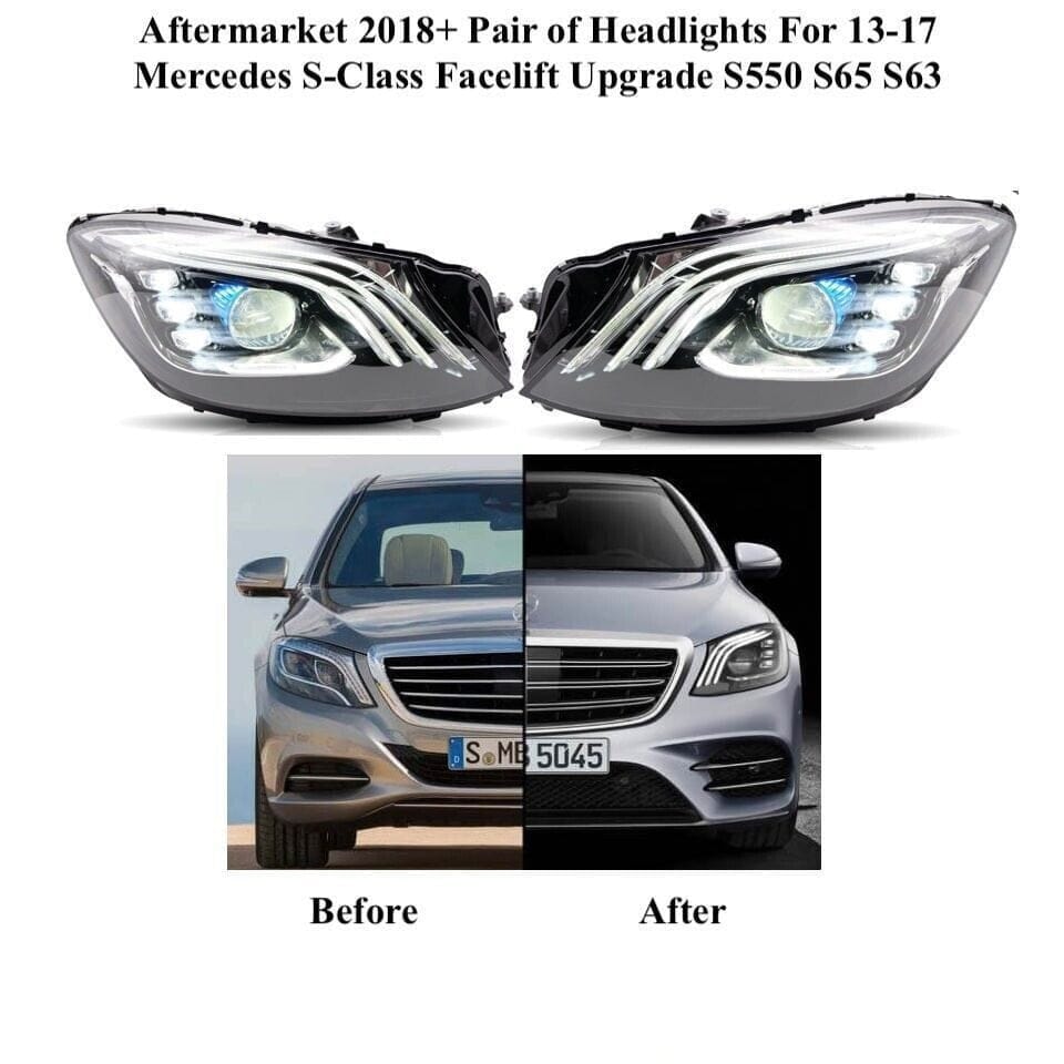Forged LA VehiclePartsAndAccessories Aftermarket 2018+ Pair of Headlight For 13-17 Mercedes S-Class Facelift S550,S65