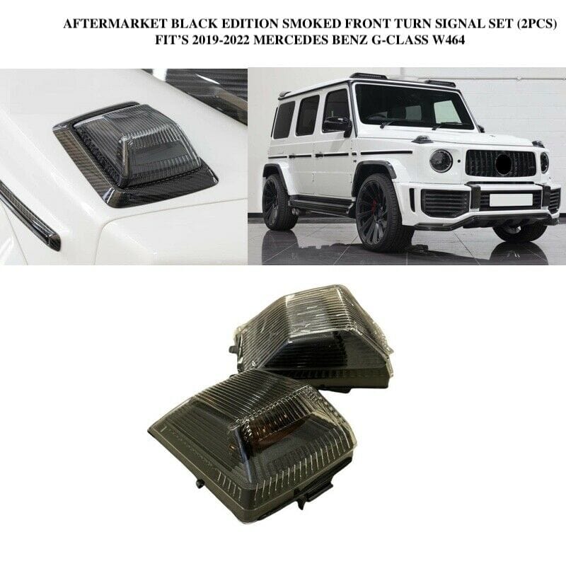 Aftermarket Products VehiclePartsAndAccessories Aftermarket Black Edition Front Turn Signal For 19-22 Mercedes Benz G-Class W464