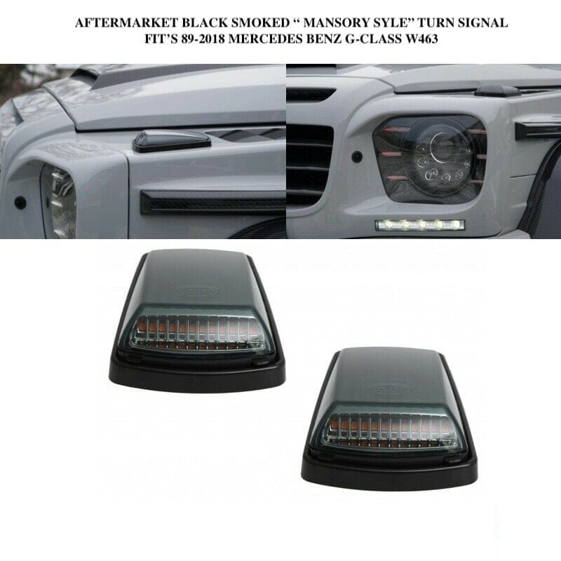 Aftermarket Products VehiclePartsAndAccessories Aftermarket Black Smoked "Mansory Style" Low Profile Turn Signal | G Wagon W463