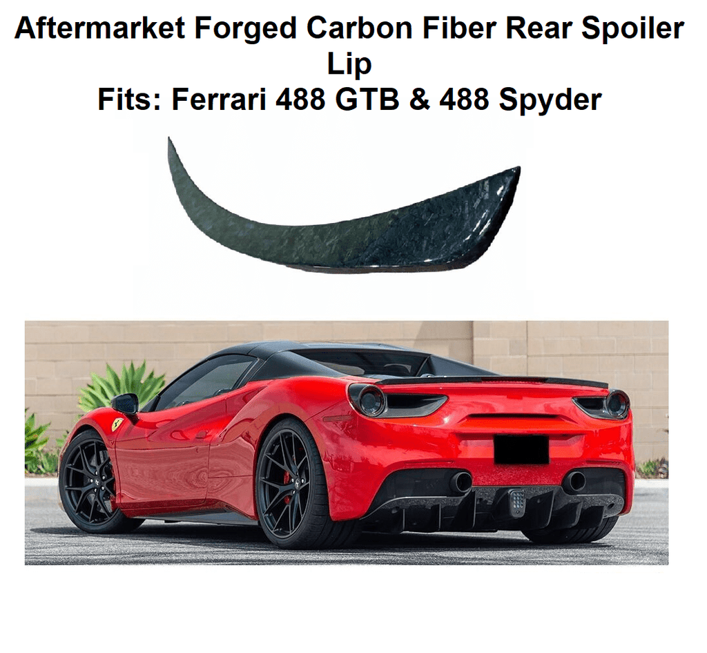 Forged LA VehiclePartsAndAccessories Aftermarket Forged Carbon Fiber Rear Spoiler Lip - Ferrari 488 GTB & 488 Spider