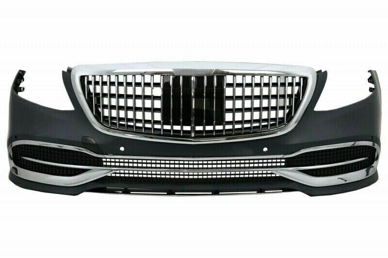 W222-Maybach-Facelift VehiclePartsAndAccessories Aftermarket Front Bumper + Headlights W222 Maybach Style For Mercedes S-Class