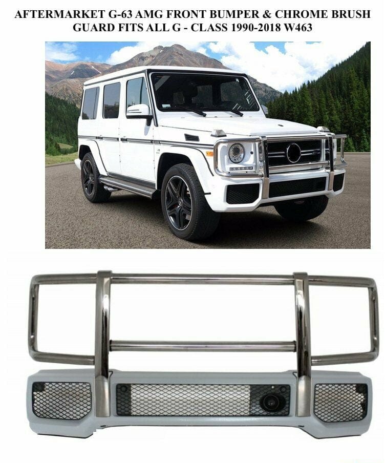 Forged LA VehiclePartsAndAccessories Aftermarket G63 Front Bumper & Chrome Grille Brush Guard G Class G Wagon AMG G65