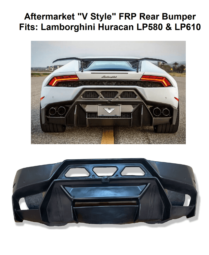 Forged LA VehiclePartsAndAccessories Aftermarket V Style Carbon Fiber Rear Bumper Diffuser - Lamborghini LP580 LP610