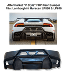 Aftermarket V Style Carbon Fiber Rear Bumper Diffuser - Lamborghini LP580 LP610