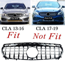 Forged LA VehiclePartsAndAccessories AMG GT-R All Black Front Racing Grill For Mercedes-Benz W117 CLA-Class 2013-2016